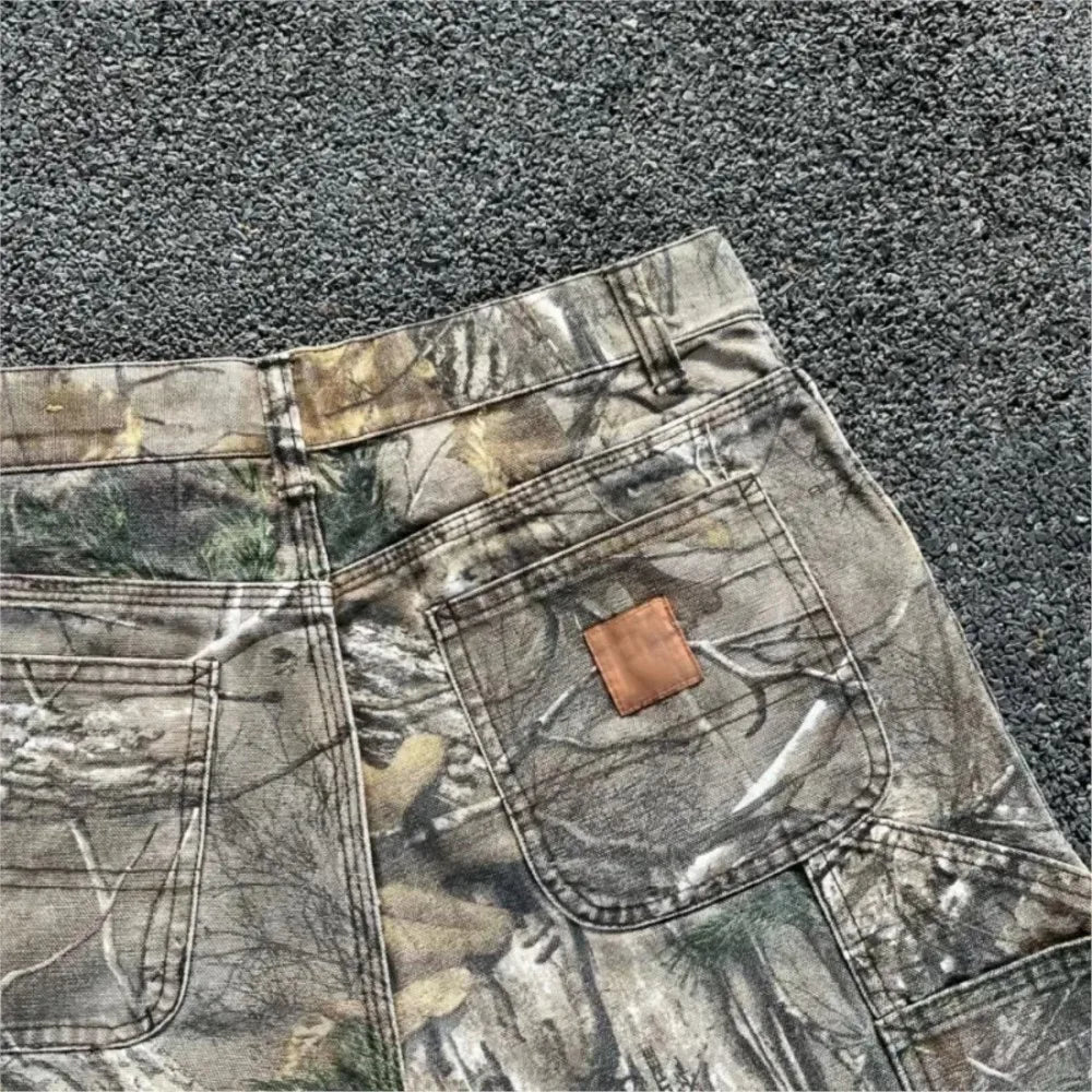 Y2K Retro Camo Wide Leg Jeans