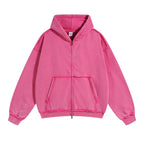 Unisex Vintage Wash Fade Zip-Up Hoodie