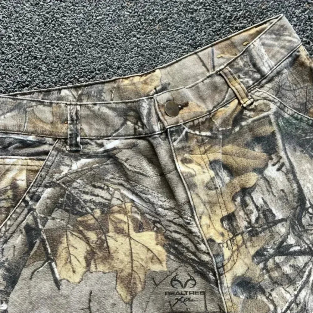 Y2K Retro Camo Wide Leg Jeans