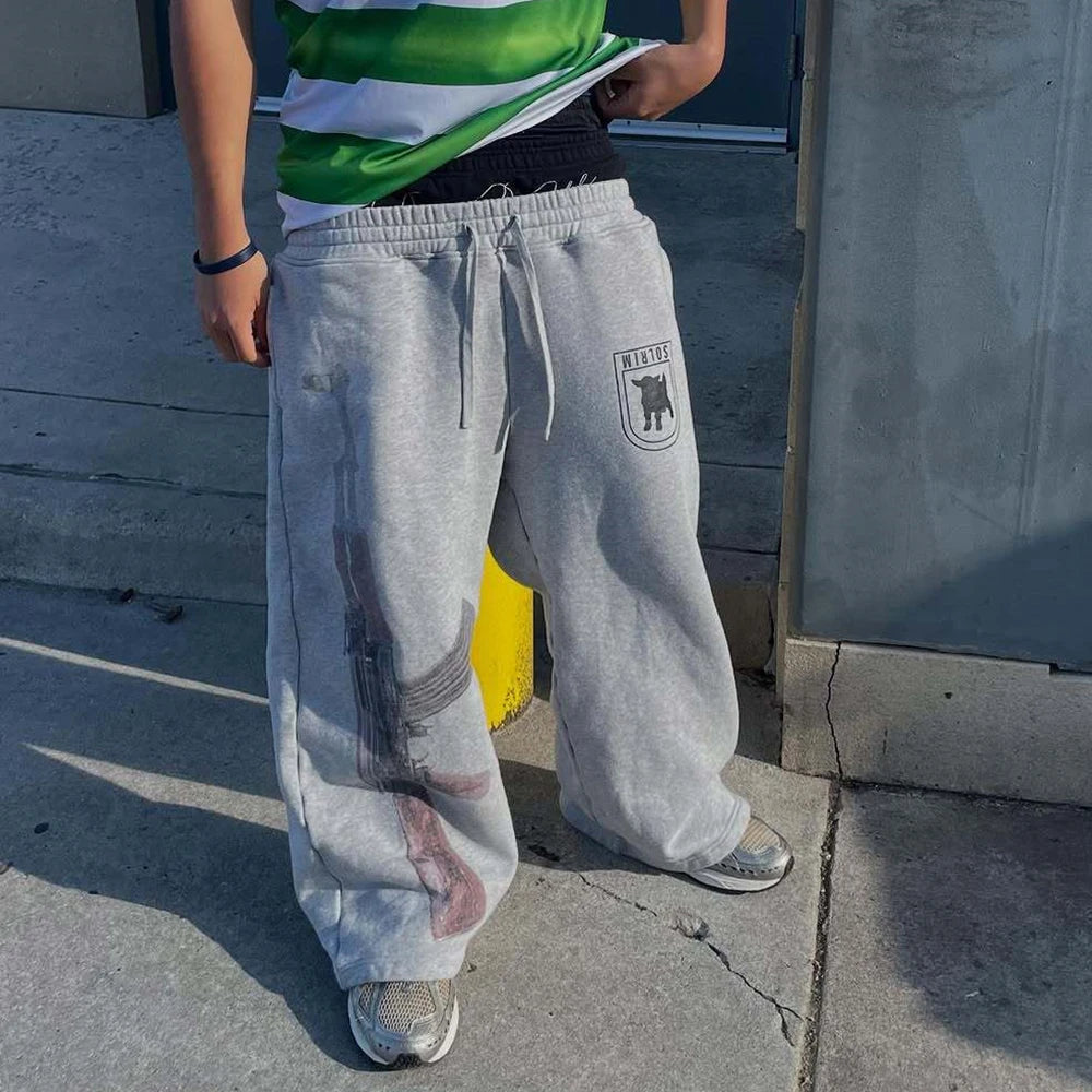 Double Waist High-Waisted Streetwear Sweatpants