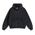 Unisex Vintage Wash Fade Zip-Up Hoodie