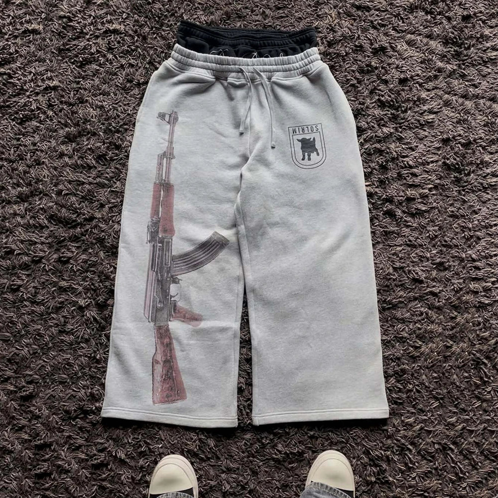 Double Waist High-Waisted Streetwear Sweatpants