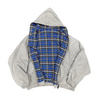 Oversized Reversible Hoodie with Plaid Lining