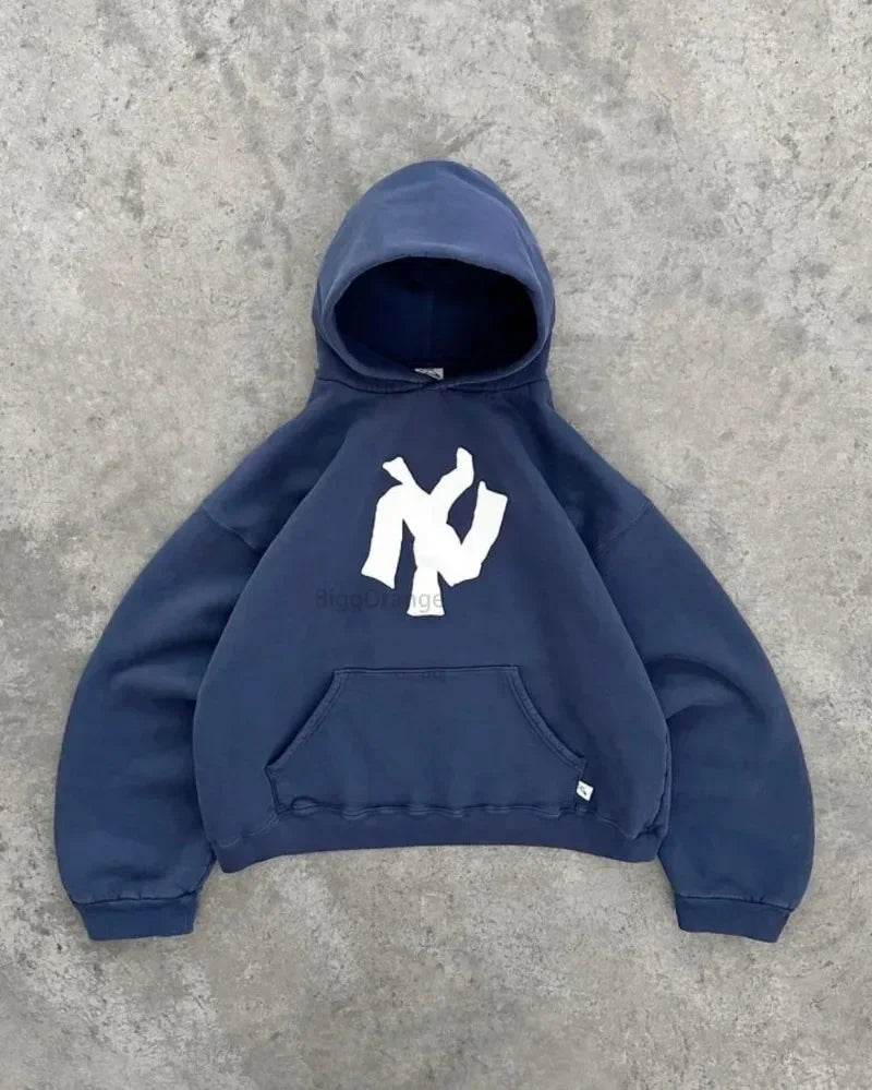 Retro Letter Pattern Pullover Sweatshirt