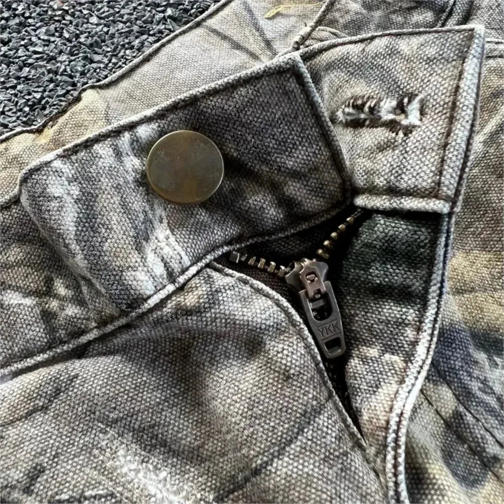 Y2K Retro Camo Wide Leg Jeans