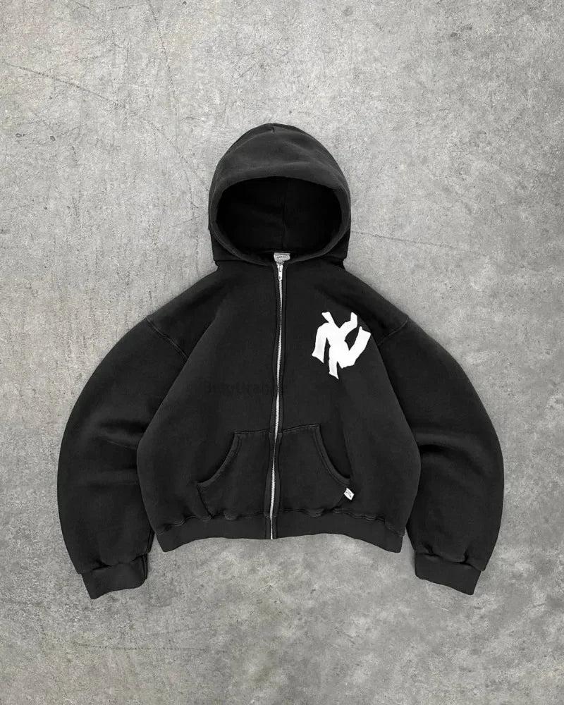 Retro Letter Pattern Pullover Sweatshirt