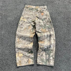 Y2K Retro Camo Wide Leg Jeans
