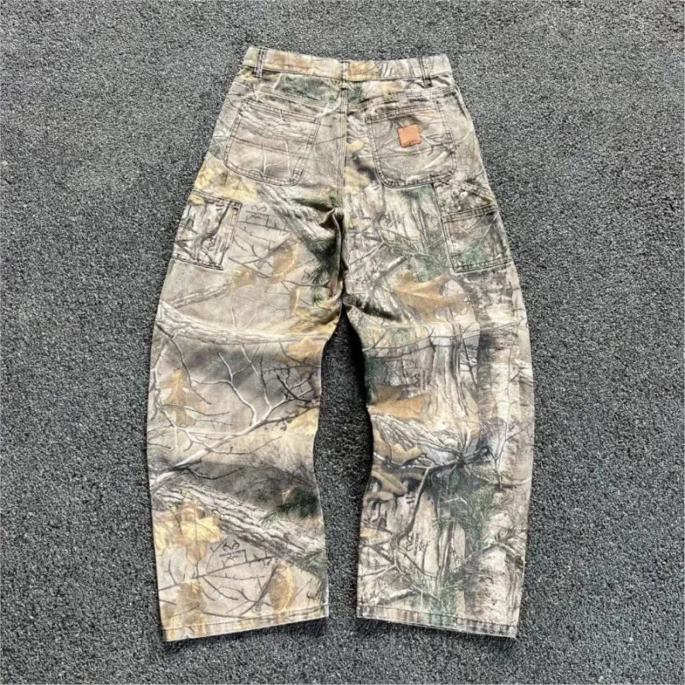 Y2K Retro Camo Wide Leg Jeans