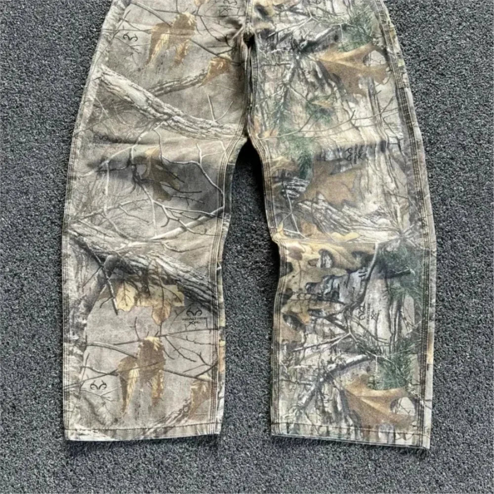 Y2K Retro Camo Wide Leg Jeans