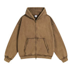 Unisex Vintage Wash Fade Zip-Up Hoodie