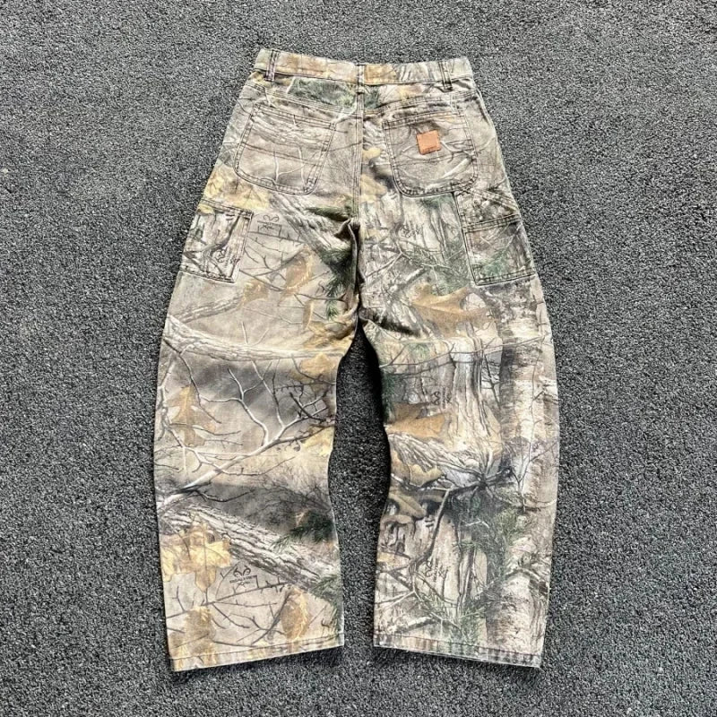 Y2K Retro Camo Wide Leg Jeans
