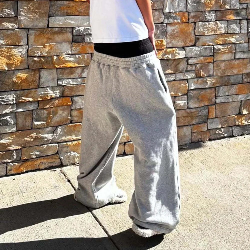 Double Waist High-Waisted Streetwear Sweatpants