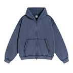 Unisex Vintage Wash Fade Zip-Up Hoodie